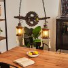 Taktak Pendelleuchte Altmessing, Holz dunkel, 2-flammig