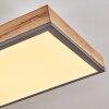 LED Panel-Deckenleuchte Salmi, flach-längliche Form, Holzoptik-Rahmen, 3000K warmweiß