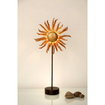 Holländer SONNE Tischleuchte Braun, Gold, Schwarz, 6-flammig