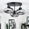 Retro-Cluster-Deckenleuchte Haikala mit 3 ovalen rauchfarbenen Glasschirmen