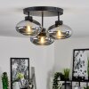Retro-Cluster-Deckenleuchte Haikala mit 3 ovalen rauchfarbenen Glasschirmen