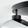 Retro-Cluster-Deckenleuchte Haikala mit 3 ovalen rauchfarbenen Glasschirmen