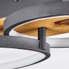 LED Deckenleuchte Nevogilde, ovale Elemente, Holzbalken in Naturfarben, 3000K warmweiß