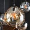 Cluster-Pendelleuchte Multi, höhenverstellbar, mit 7 Glasschirmen in Klar, Chrom und Gold
