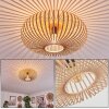 Skandinavische Käfig-Deckenleuchte Oravi, mit radial geschwungenem Schirm in beige