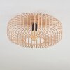 Skandinavische Deckenleuchte Wemude mit Käfigschirm in Beige, sichtbare E27-Fassung
