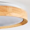 Naturfarbene LED Holzring-Deckenleuchte Sofo, flach und rund, 3000K warmweiß