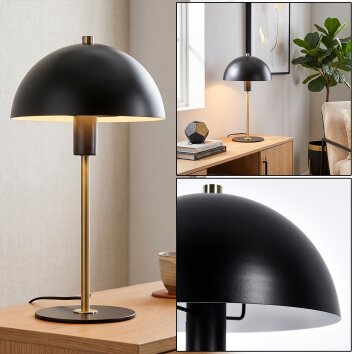 Pilz Look Sandvig Tischleuchte Gold, Schwarz, 1-flammig