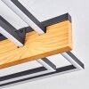 Moderne LED Deckenleuchte Pompu mit Holzbalken in Naturfarben, 3000 Kelvin warmweiß