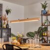 LED naturfarbener Holzstab-Pendelleuchte Carbellino, Lichtfarbe einstellbar 3000-6000 Kelvin