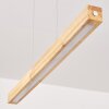 LED naturfarbener Holzstab-Pendelleuchte Carbellino, Lichtfarbe einstellbar 3000-6000 Kelvin