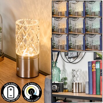 Lauter kabellose LED Tischleuchte mit Touchdimmer und Touchschalter in Nickel-Matt