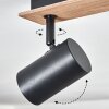 Industrial-Spot-Deckenleuchte Guardais mit Holzoptik-Platte, für Flur und Eingangsbereich