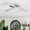 LED Deckenleuchte Arlan mit gekreuzten perforierten Chromarmen, 3000K warmweiß
