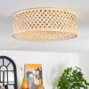 Bambus-Deckenleuchte Barroco, LED, naturfarbenes Rautengeflecht, ø 30 cm, 3000K warmweiß
