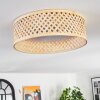 Bambus-Deckenleuchte Barroco, LED, naturfarbenes Rautengeflecht, ø 30 cm, 3000K warmweiß