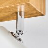 Gesteira Deckenleuchte Chrom, Holzoptik, 8-flammig
