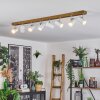 Gesteira Deckenleuchte Chrom, Holzoptik, 8-flammig