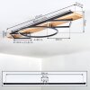 Pompu Deckenleuchte LED Holz hell, Schwarz, 2-flammig