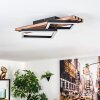 LED Deckenleuchte Ellekilde, eckiger Rahmen, Holzoptik-Lamellenplatte, 3000 Kelvin warmweiß