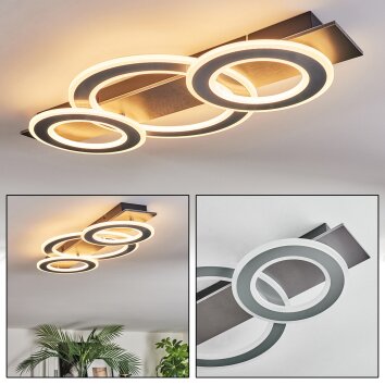 Lidor Deckenleuchte LED Chrom, Schwarz, 1-flammig