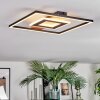 Hadel Deckenleuchte LED Holzoptik, Schwarz, 1-flammig