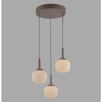 JUST LIGHT NAMI Pendelleuchte LED Sandfarben, 3-flammig