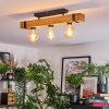 Holz-Deckenleuchte Montgomery, Vintage Balken in Naturfarben, 3 Fassungen E27