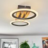 Galen Deckenleuchte LED Holzoptik, Schwarz, 1-flammig