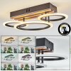 Galen Deckenleuchte LED Holzoptik, Schwarz, 1-flammig