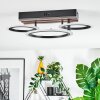 Galen Deckenleuchte LED Holzoptik, Schwarz, 1-flammig