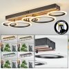 Galen Deckenleuchte LED Holzoptik, Schwarz, 1-flammig