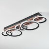 Galen Deckenleuchte LED Holzoptik, Schwarz, 1-flammig