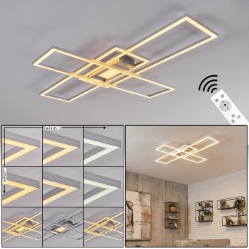 Torresella Deckenleuchte LED Silber, 1-flammig, Fernbedienung
