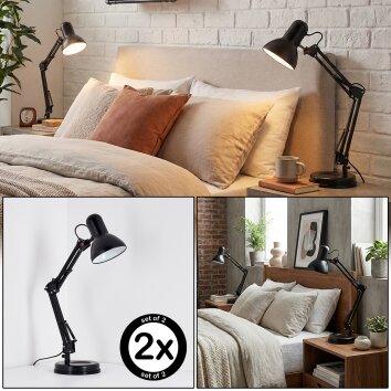 Nurmasuando Tischleuchte 2-er Set LED Schwarz, 1-flammig