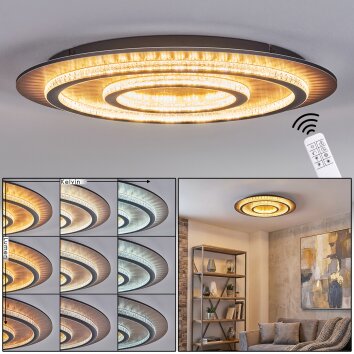 Lidor Deckenleuchte LED Gold, Kupferfarben, Schwarz, 1-flammig, Fernbedienung