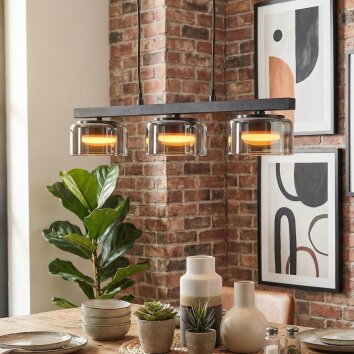 Folar Pendelleuchte LED Schwarz, 3-flammig