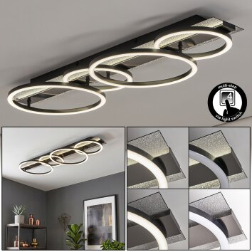 Kordex moderne LED Deckenleuchte mit Glitzereffekt und ringförmigem Design